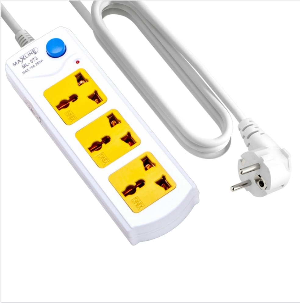 Picture of Maxline ML-073 Extention Socket 3 Port Power Strip 3 Meter Cable Multiplug