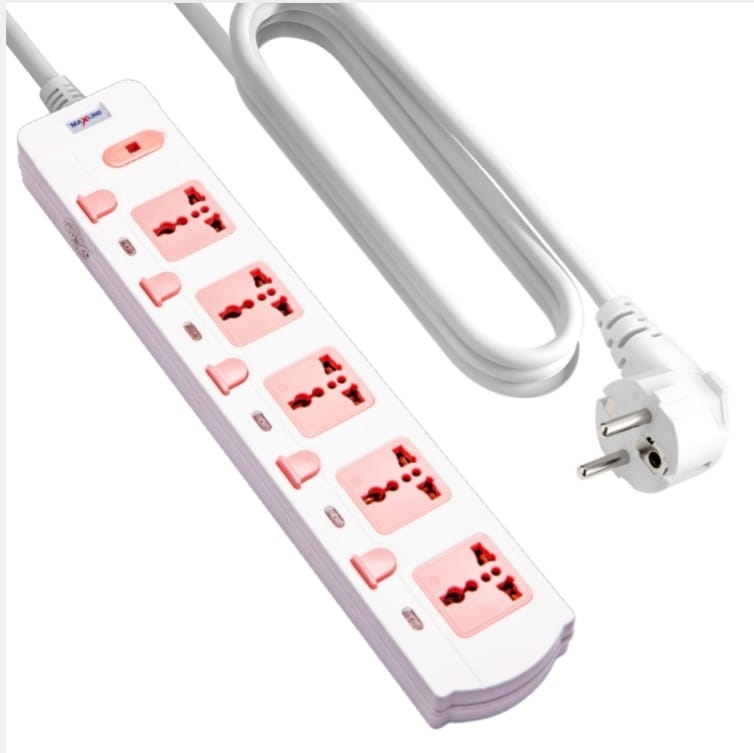 Picture of Maxline ML-358  Extention Socket  5 PortPower Strip 3 Meter Cable Multiplug