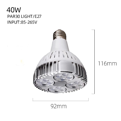 Picture of LED track spotlight bulb par30 single clothing store supermarket fresh super bright energy-saving light source E27 screw mouth White Body 
