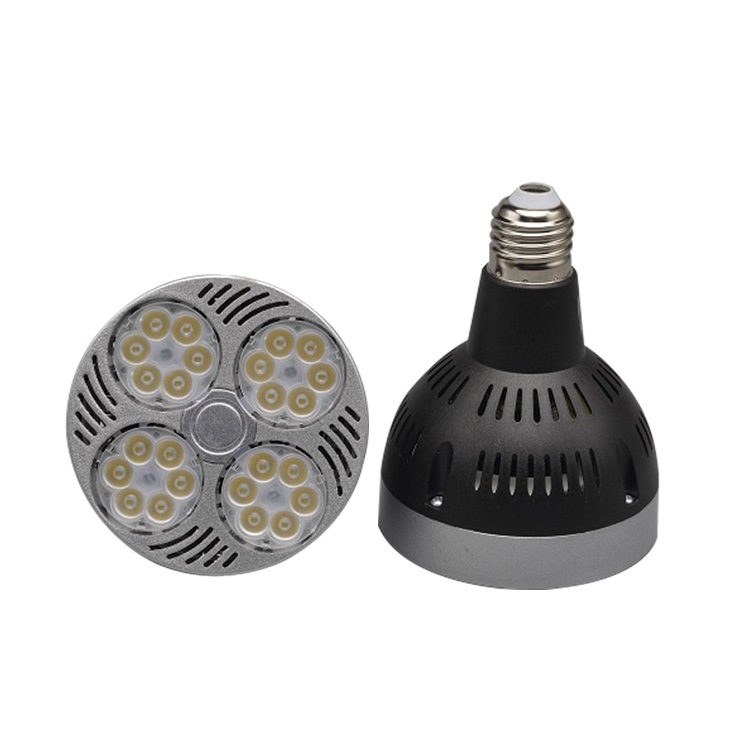 Picture of LED track spotlight bulb par30 single clothing store supermarket fresh super bright energy-saving light source E27 screw mouth Black Body 