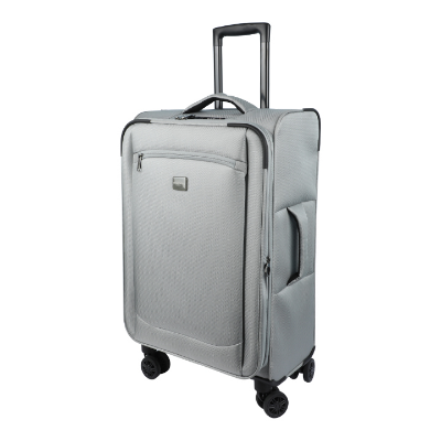 Buy Travello Soft Suitcase/Luggage 450D Jacquard RPET with PUX2 in waterproof 24" Gray at Best Price In Bangladesh