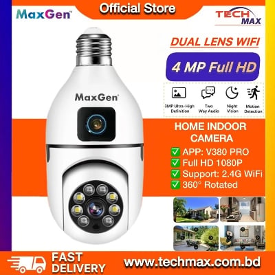 MaxGen SQ002 V380 PRO WIFI IP Camera 360 Degree Rotation Night Vision Two-way Voice Auto-tracking (Dual Lens)