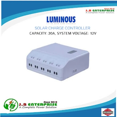 Picture of LUMINOUS SOLAR CHARGE CONTROLLER 20A 12V & 24V AUTOMATIC WITH USB MOBILE CHARGER , AUTO NIGHT MOODE AND AUTO HIGH CUT LOW CUT TECHONOLOGY