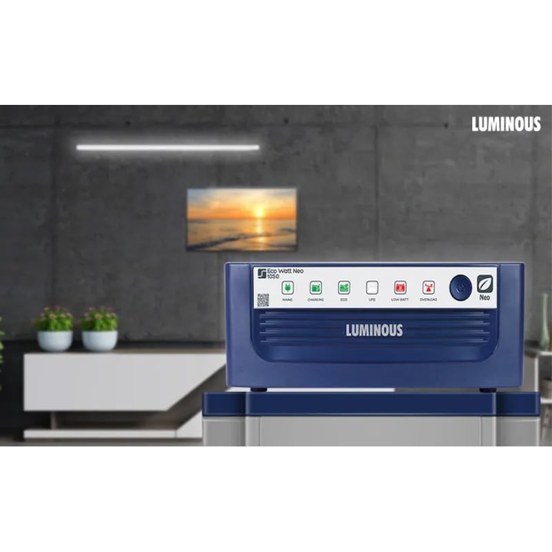 Picture of LUMINOUS Eco Watt Neo 1050 12V IPS/UPS | 900 VA (756 W) | Supports 1 Battery | For Home/Office Backup | 2 Years Warranty