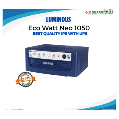 Picture of LUMINOUS Eco Watt Neo 1050 12V IPS/UPS | 900 VA (756 W) | Supports 1 Battery | For Home/Office Backup | 2 Years Warranty