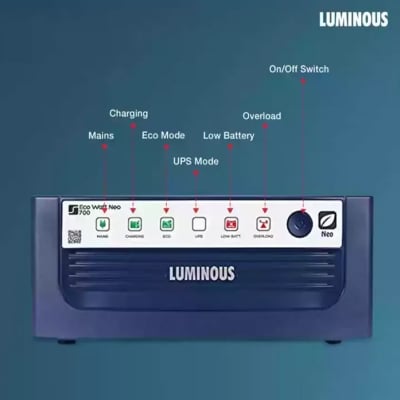 Picture of Luminous Eco Watt Neo 700 IPS UPS | 12V | 500 Watt | Square Wave Inverter | Home & Office Power Backup | 2 Years Warranty