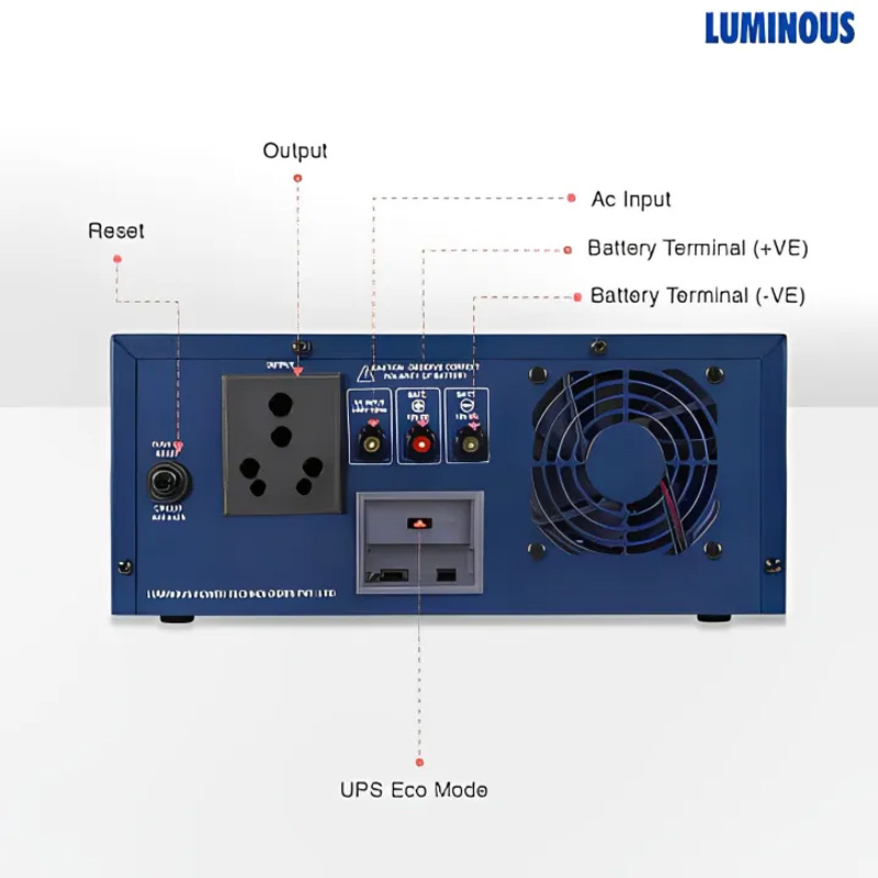 Picture of Luminous Eco Watt Neo 1050 IPS/UPS 12 V 900 VA (~756W) Intelligent Square Wave Inverter 24‑Month Warranty-Blue