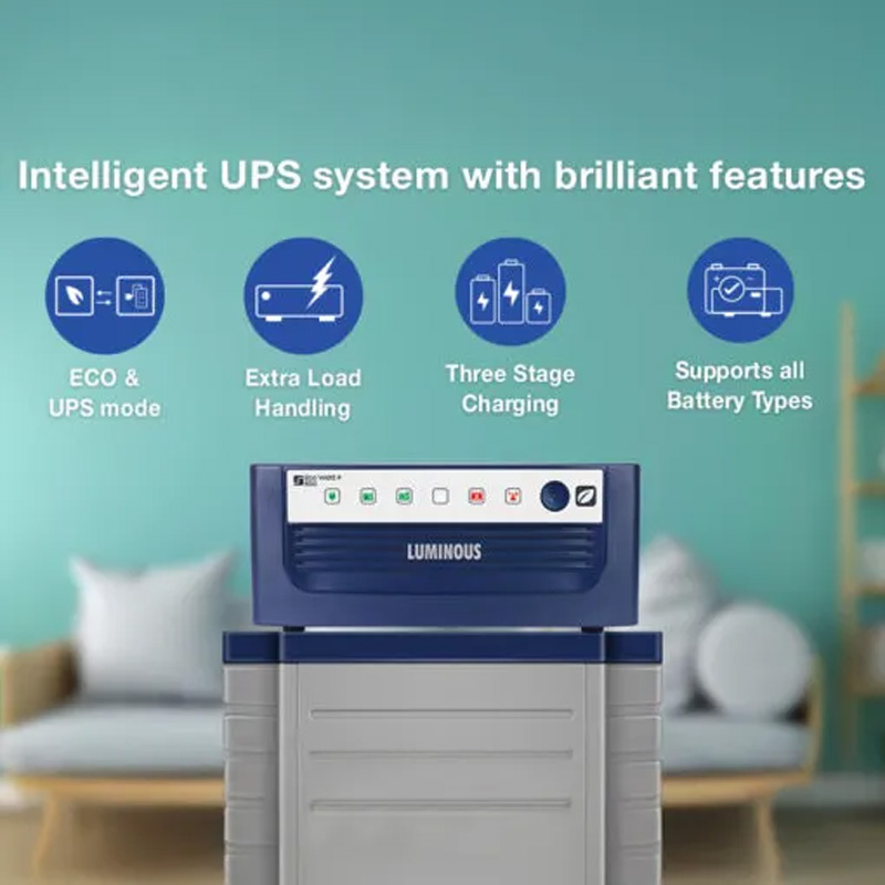 Picture of Luminous Eco Watt Neo 1050 IPS/UPS 12 V 900 VA (~756W) Intelligent Square Wave Inverter 24‑Month Warranty-Blue