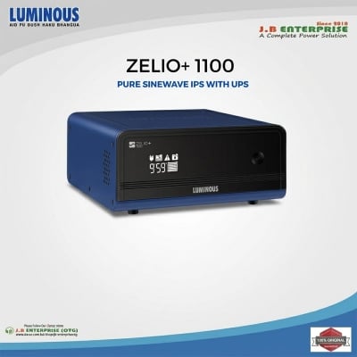 Picture of LUMINOUS IPS UPS ZELIO 1100 PURE SINE WAVE 756 WATT WITH EASTERN 200T FLAT TUBULAR INDUSTRIAL TYPE BATTERY FULL SET FOR 5 FAN 10 LIGHTS-Multicolor