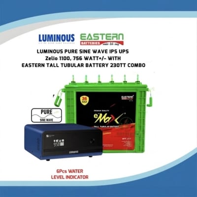 Picture of LUMINOUS IPS ZELIO 1100 WITH EASTERN TALL TUBULAR BATTERY 230TT COMBO PACKAGE WITH OFFICIAL WARRANTY-Multicolor