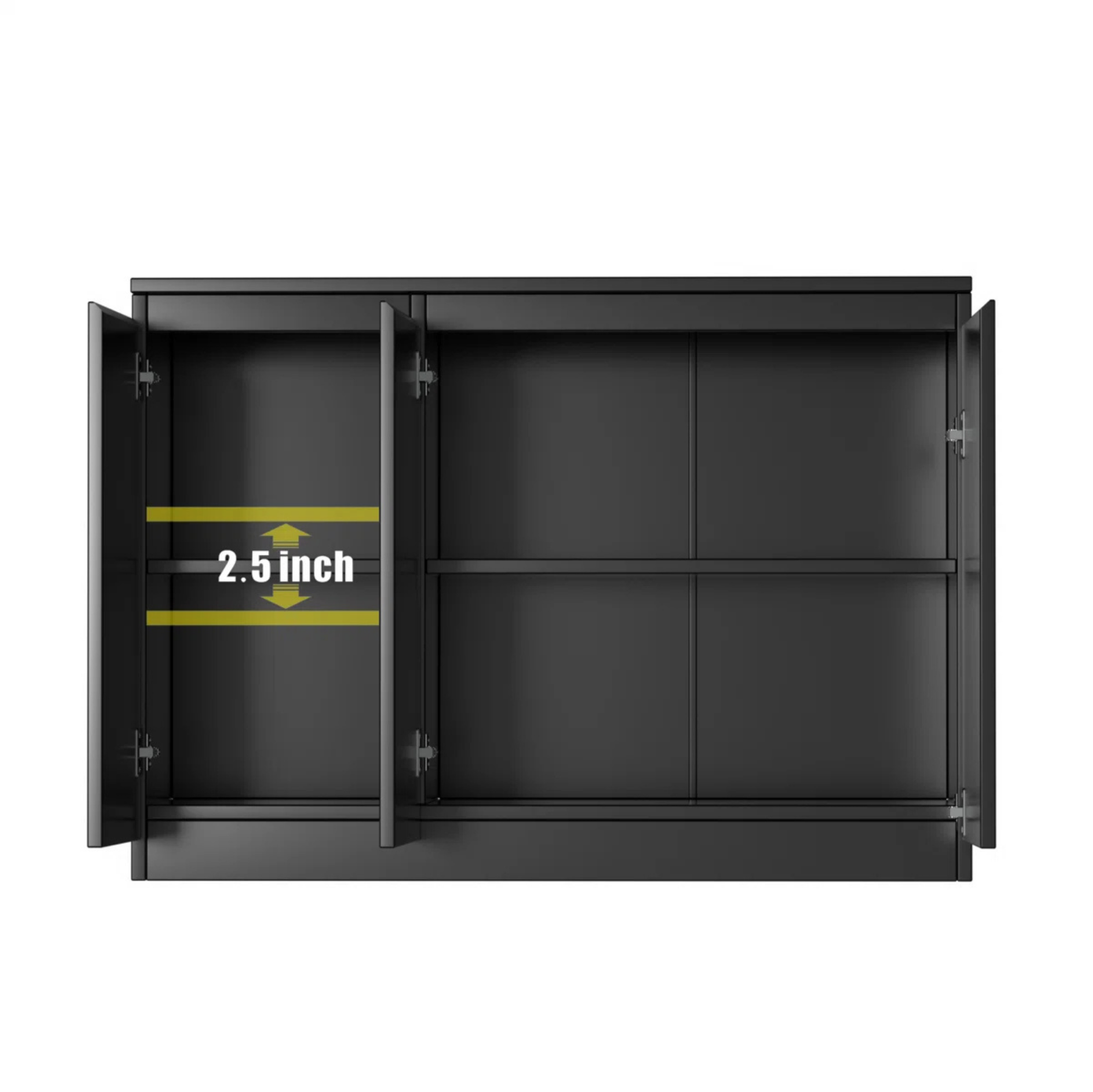 Picture of FurniQ Furniture Modern 3-Door Kitchen Buffet Storage Cabinet - Premium Melamine Board Sideboard & Coffee Bar for Dining Room