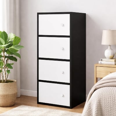 Picture of Modern Wardrobe Almirah | Clothes Storage Cabinet | Engineered Board | Melamine Finish | FurniQ Furniture BD