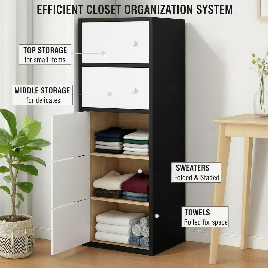 Picture of Modern Wardrobe Almirah | Clothes Storage Cabinet | Engineered Board | Melamine Finish | FurniQ Furniture BD