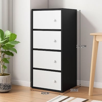 Picture of Modern Wardrobe Almirah | Clothes Storage Cabinet | Engineered Board | Melamine Finish | FurniQ Furniture BD