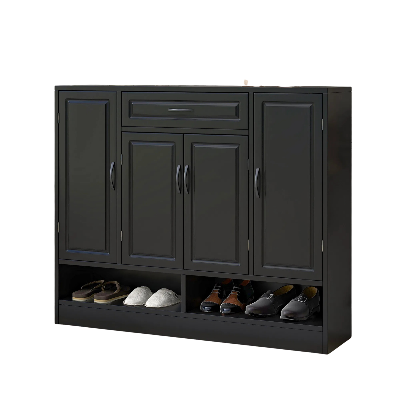 Picture of FurniQ Furniture Sleek & Modern Shoe Cabinet with Adjustable Shelves - Minimalist Shoe Storage Organizer & Sideboard for Home
