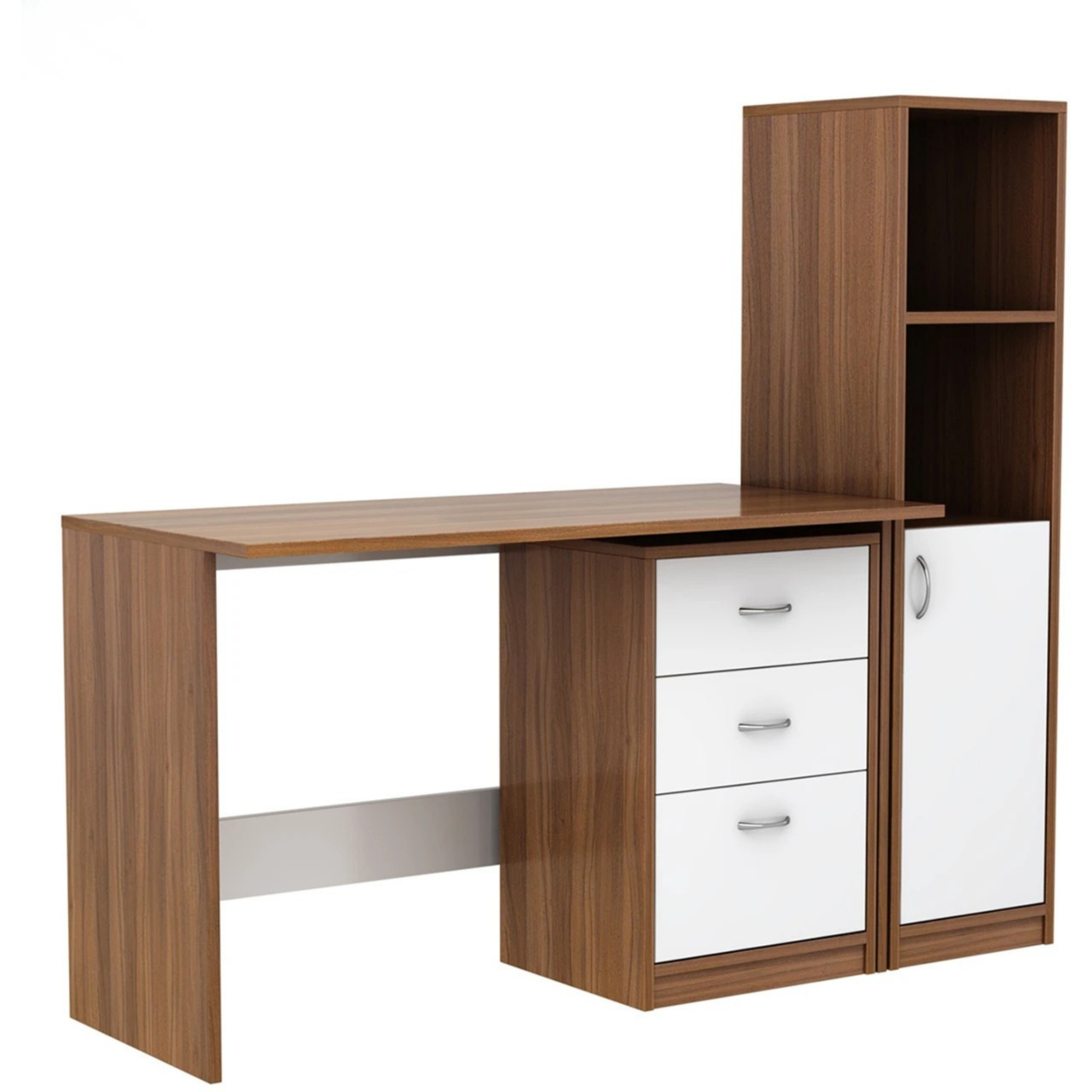 Picture of FurniQ Furniture Calisto Modern Study Table - Dual Tone Engineered Wood Home Office Desk with Drawers & Storage