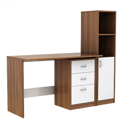 Picture of FurniQ Furniture Calisto Modern Study Table - Dual Tone Engineered Wood Home Office Desk with Drawers & Storage