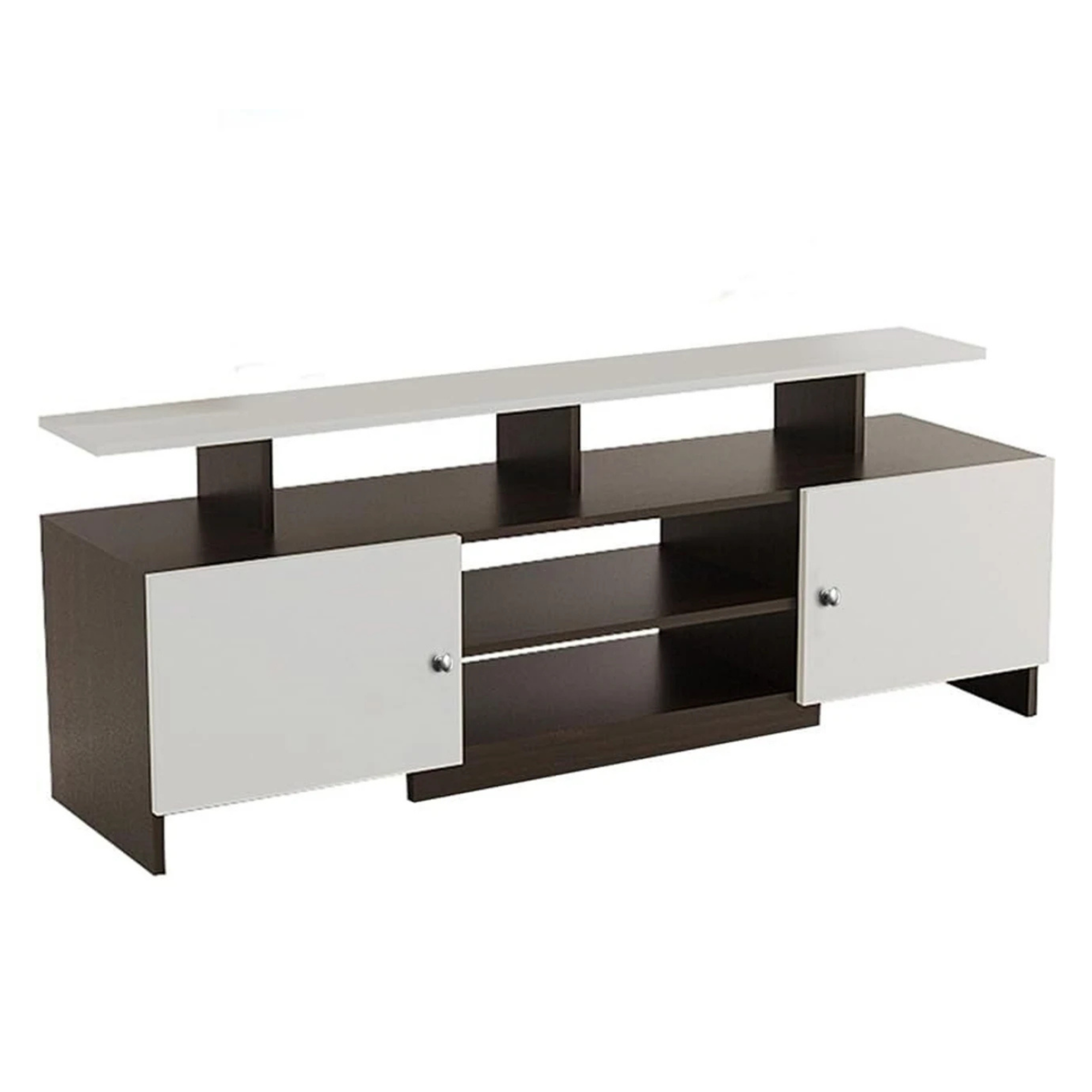 Picture of FurniQ Furniture Modern Minimalist TV Stand with Storage Cabinets - Premium Melamine Board Entertainment Center for Living Room