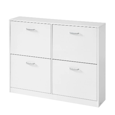 Picture of FurniQ Furniture Modern 2-Door Shoe Storage Cabinet with Adjustable Shelves - Premium Melamine Board Shoe Rack - 24 Pair Capacity