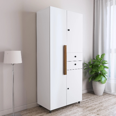 Picture of FurniQ Furniture CARLTON LONDON Willy Engineered Wood 3 Door Wardrobe (Finish Color - White, Knock Down)