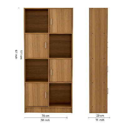 Picture of neuspace Cube Engineered Wood Semi-Open Book Shelf (Finish Color - Leon Teak, Knock Down)