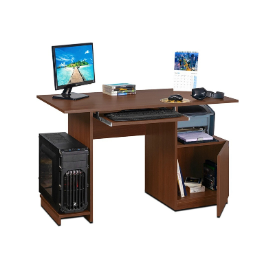 Picture of Delite Kom Glide Engineered Melamine Board Computer Desk (Straight, Finish Color - Acacia Dark, Knock Down)