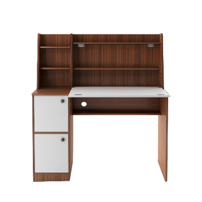Picture of FurniQ FurniturePerfect Homes Dalton Engineered Wood Study Table (Free Standing, Finish Color - Almond Walnut and White, Knock Down)