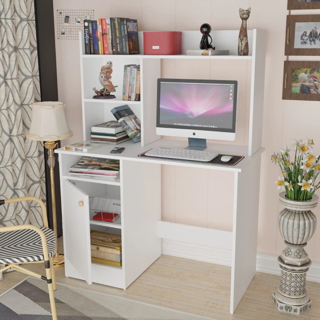 Picture of Spyder Craft Multipurpose Portable Study Desk, Office Desk, Kids Desk Table Engineered Wood Study Table (Free Standing, Finish Color - White, DIY(Do-It-Yourself))