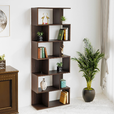 Picture of Ladder Bookshelf Storage Rack | 7 Tier Open Book Shelf | Wall Standing Display Rack | Engineered Board | Melamine Finish | FurniQ Furniture