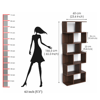 Picture of Ladder Bookshelf Storage Rack | 7 Tier Open Book Shelf | Wall Standing Display Rack | Engineered Board | Melamine Finish | FurniQ Furniture