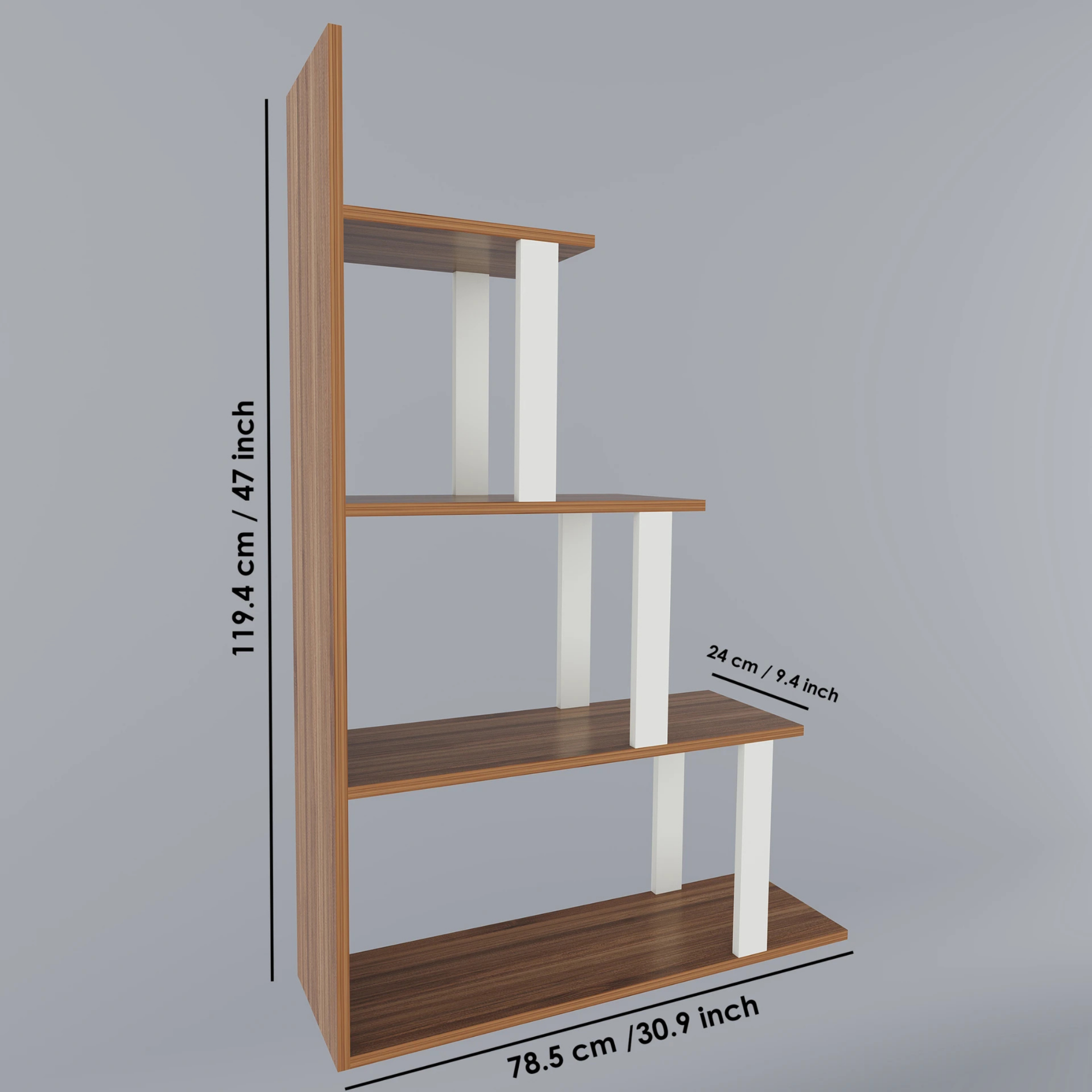 Picture of FurniQ Furniture HOMEEASY Engineered Wood Open Book Shelf (Finish Color - Wenge, DIY(Do-It-Yourself))