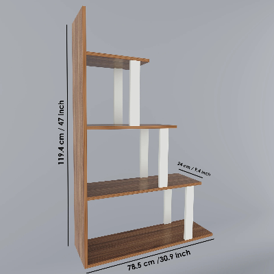 Picture of FurniQ Furniture HOMEEASY Engineered Wood Open Book Shelf (Finish Color - Wenge, DIY(Do-It-Yourself))