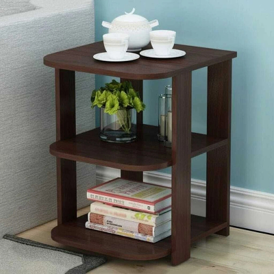 Picture of FurniQ Furniture DEION Modern Wooden Side Table for Bedroom & Living Room Engineered Wood Bedside Table (Finish Color - brown, DIY(Do-It-Yourself))