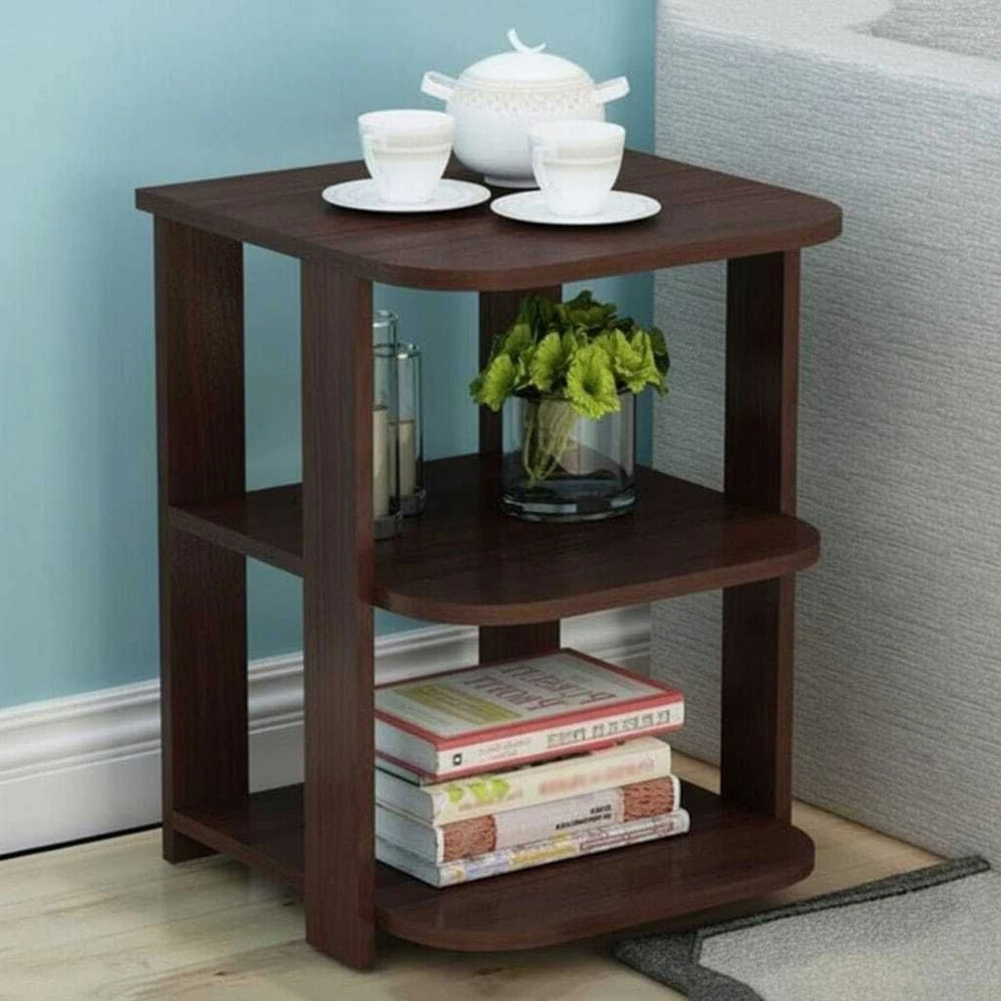 Picture of FurniQ Furniture DEION Modern Wooden Side Table for Bedroom & Living Room Engineered Wood Bedside Table (Finish Color - brown, DIY(Do-It-Yourself))