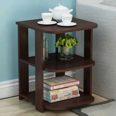 Picture of FurniQ Furniture DEION Modern Wooden Side Table for Bedroom & Living Room Engineered Wood Bedside Table (Finish Color - brown, DIY(Do-It-Yourself))