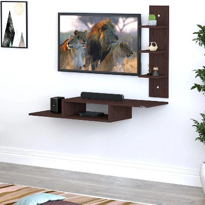Picture of FurniQ Furniture ANIKAA Thomas Engineered Wood TV Entertainment Unit (Finish Color - Wenge, DIY(Do-It-Yourself))