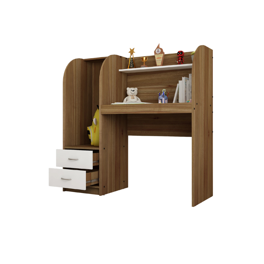Picture of FurniQ Furniture SIVOM Kidee Multipurpose Study/Home/Office Table Engineered Wood Multipurpose Table (Free Standing, Finish Color - Lyon Teak, White, Knock Down)