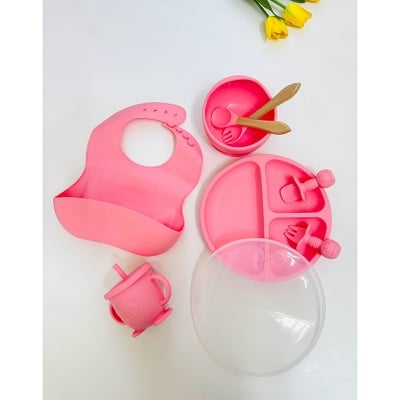 Picture of Baby Silicon Feeding Set (Baby Pink)