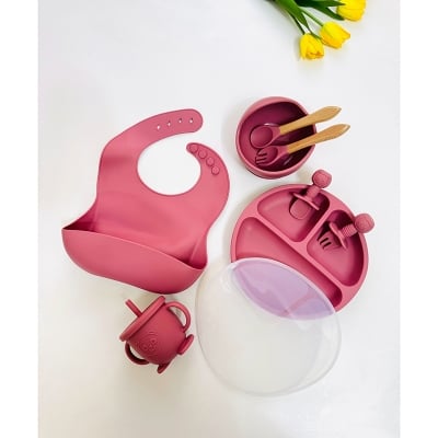 Picture of Baby Silicon Feeding Set (Mauve Pink)