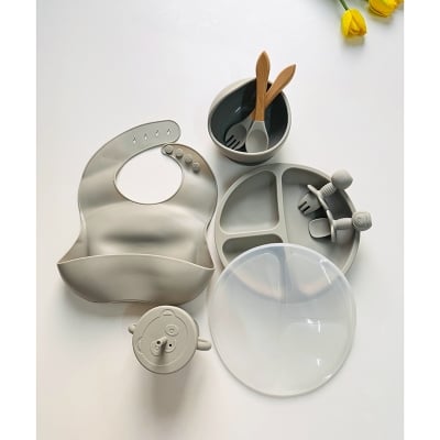 Picture of Baby Silicon Feeding Set (Grey)