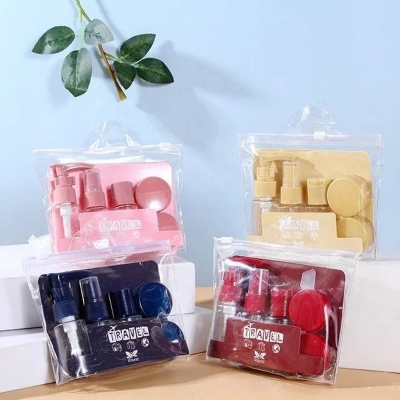Picture of Leak proof and portable container set for carrying lotion, cream, and other cosmetics