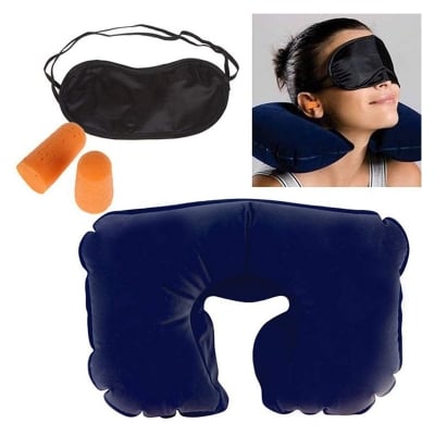Picture of 3 In 1 Travel Kit With Pillow, Ear Buds &  Eye Mask