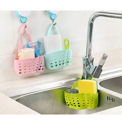 Picture of Multi-purpose Kitchen Storage Baskets Hanging Drain Bag Sink Sponge Bathroom Organizer Tools 1 Piece
