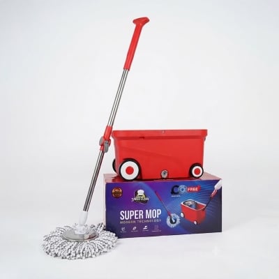 Picture of 360 Degree Floor Cleaning Spin Mop with Wheels & Mop Bucket Set with Removable Basket Unique Choice For Household Cleaning