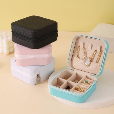 Picture of Portable Jewelry Storage Box Travel Storage Organizer Jewelry Case Earrings Necklace Ring Jewelry Organizer