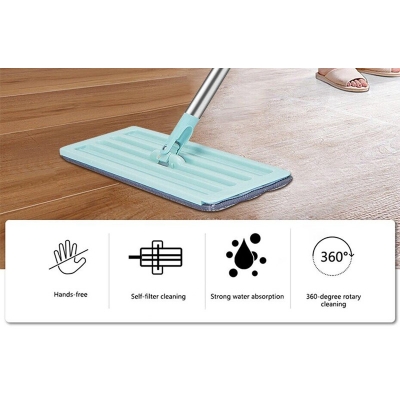 Picture of 360 Magic Mop Floor Cleaning House Cleaner Microfiber Mop Squeeze Flat Mop 360 Rotation Spin Mop Wet Dry Floor Cleaning Tool