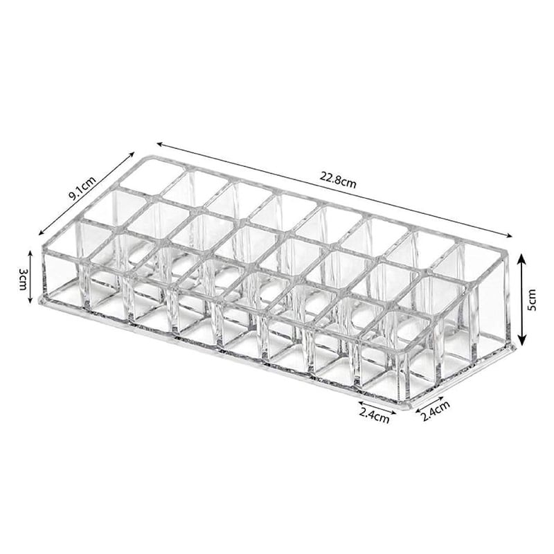 Picture of 24 Grid Acrylic Makeup Organiser Transparent Plastic Makeup Cosmetic Storage Box Lipstick Nail Paint/Polish Holder Display Stand Organizer