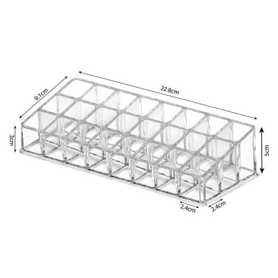 Picture of 24 Grid Acrylic Makeup Organiser Transparent Plastic Makeup Cosmetic Storage Box Lipstick Nail Paint/Polish Holder Display Stand Organizer
