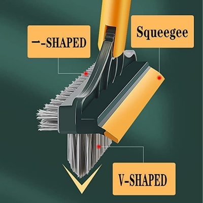 Picture of 3 in 1 Tiles cleaning brush with long handle and wipers