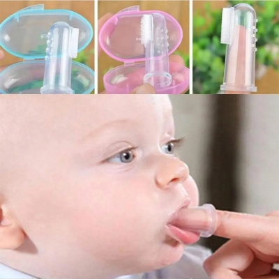 Picture of Baby Finger Toothbrush - Children's Silicon Finger Transparent Toothbrush with Box 1pcs